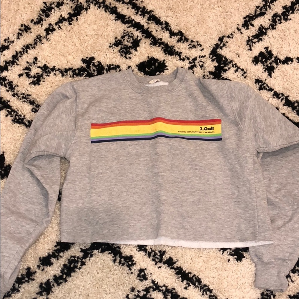 brandy melville rainbow beach cropped sweatshirt
